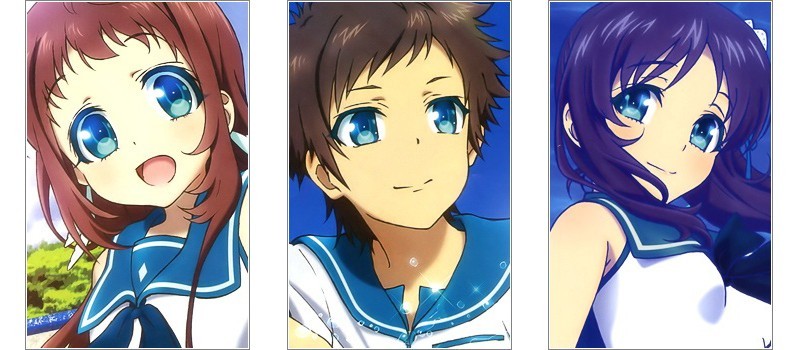 Nagi no Asukara (A Lull in the Sea) - Manaka Mukaido →Hikari Sakishima← Chisaki Hiradaira