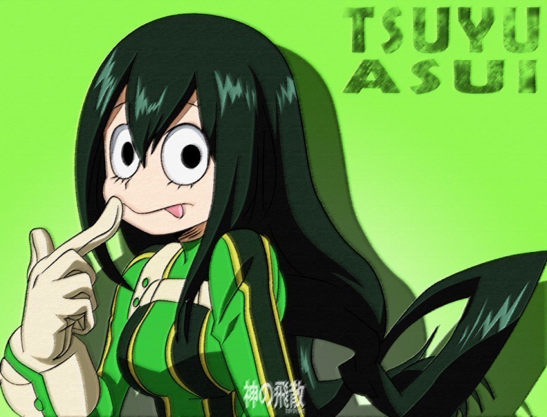 Tsuyu Asui aslında erkek olacaktı ama sınıflarımda yeterince erkek olduğu için kız olmasına karar verildi.
