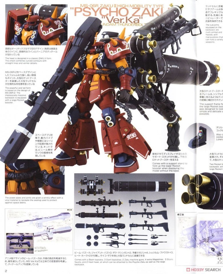 MS-06R Zaku II High Mobility "Psycho Zaku" (Kutu ve kılavuzdan görseller)