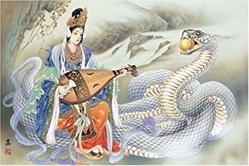 Benzaiten no shiro hebi "Benzai'nin beyaz yılanı" 弁財天の白蛇